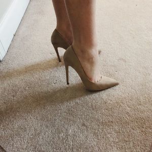 Tan suede heels